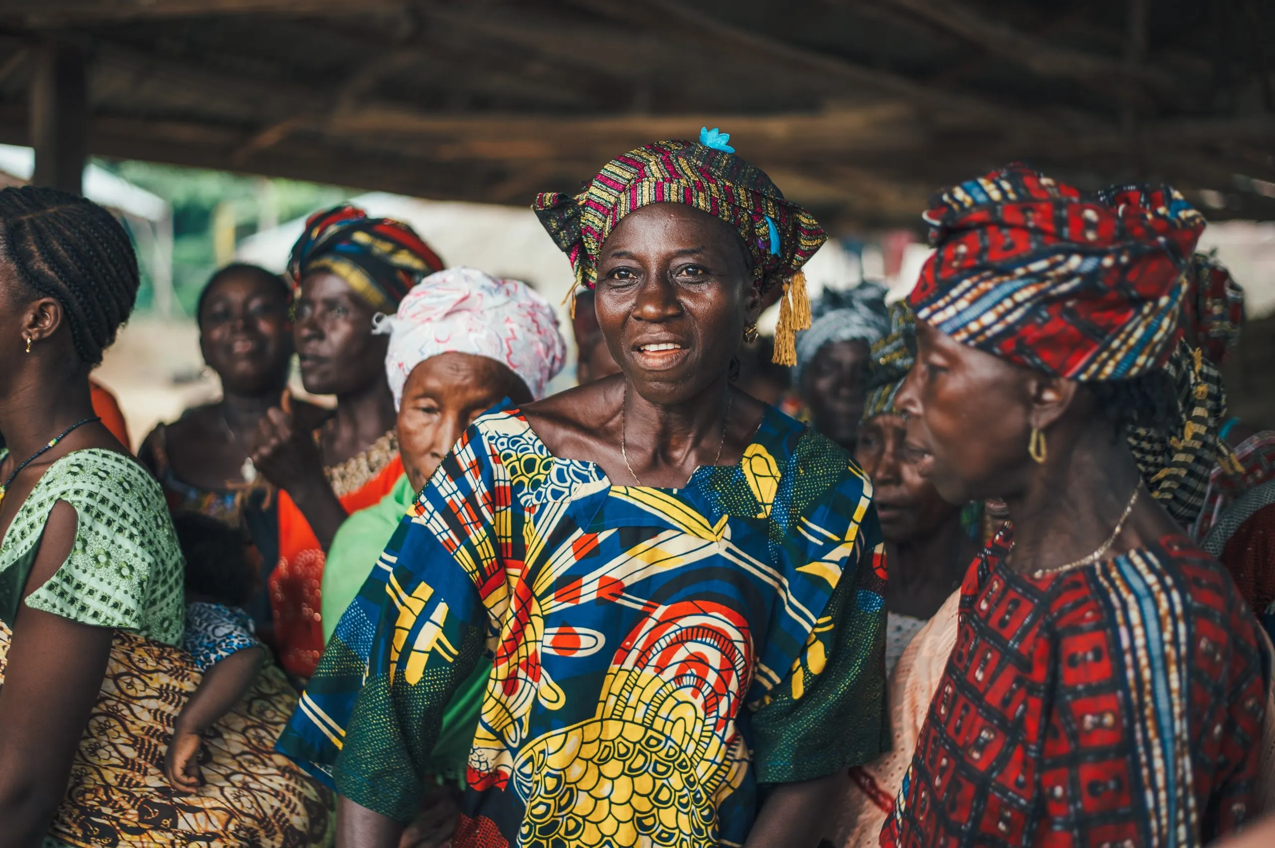 Women gathered during a community ministry activity